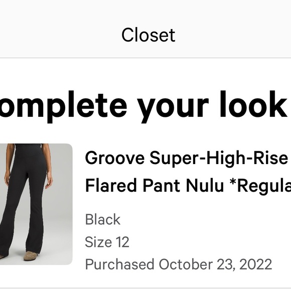 Groove Super High Waisted Flare Pants Nulu Black Lululemon size 12 like new - Picture 8 of 8